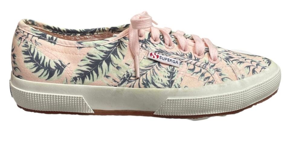 Superga Tropical Print Sneakers Pink Canvas Lace Up Women’s 8.5 EU 39.5